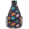 bisibuy Cartoon Space Earth Rocket Star Sling Bag for Women Men Crossbody Sling Backpack Shoulder Bag Chest Bag Daypack for Travel Hiking Outdoor view 1