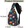 bisibuy Cartoon Space Earth Rocket Star Sling Bag for Women Men Crossbody Sling Backpack Shoulder Bag Chest Bag Daypack for Travel Hiking Outdoor view 2