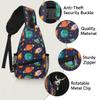 bisibuy Cartoon Space Earth Rocket Star Sling Bag for Women Men Crossbody Sling Backpack Shoulder Bag Chest Bag Daypack for Travel Hiking Outdoor view 3
