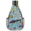 bisibuy Cute Cartoon Transport Airplane Tram Bus Sling Bag for Women Men Crossbody Sling Backpack Shoulder Bag Chest Bag Daypack for Travel Hiking Outdoor view 1