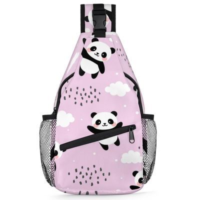 bisibuy Animal Cute Panda Sling Bag for Women Men Crossbody Sling Backpack Shoulder Bag Chest Bag Daypack for Travel Hiking Outdoor