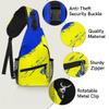 Blue Yellow Graffiti Sling Bag for Women Men Crossbody Sling Backpack Shoulder Bag Chest Bag Daypack for Travel Hiking view 3