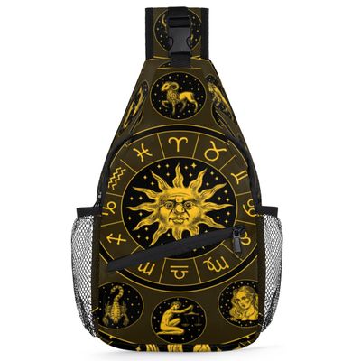 bisibuy Astrology Horoscope Sling Bag for Women Men Crossbody Sling Backpack Shoulder Bag Chest Bag Daypack for Travel Hiking Outdoor