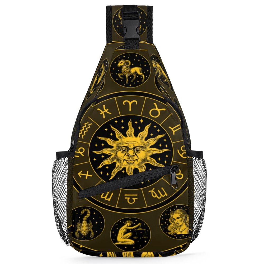 bisibuy Astrology Horoscope Sling Bag for Women Men Crossbody Sling Backpack Shoulder Bag Chest Bag Daypack for Travel Hiking Outdoor