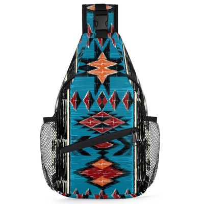 bisibuy Aztec Geometric Pattern Sling Bag for Women Men Crossbody Sling Backpack Shoulder Bag Chest Bag Daypack for Travel Hiking Outdoor