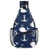 bisibuy Whales Wheels Anchors Sling Bag for Women Men Crossbody Sling Backpack Shoulder Bag Chest Bag Daypack for Travel Hiking Outdoor view 1