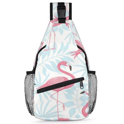 bisibuy Bird Flamingos Sling Bag for Women Men Crossbody Sling Backpack Shoulder Bag Chest Bag Daypack for Travel Hiking Outdoor