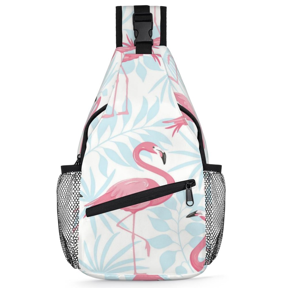 bisibuy Bird Flamingos Sling Bag for Women Men Crossbody Sling Backpack Shoulder Bag Chest Bag Daypack for Travel Hiking Outdoor