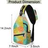 bisibuy Orange Blue Flower Sling Bag for Women Men Crossbody Sling Backpack Shoulder Bag Chest Bag Daypack for Travel Hiking Outdoor view 2