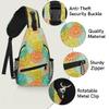 bisibuy Orange Blue Flower Sling Bag for Women Men Crossbody Sling Backpack Shoulder Bag Chest Bag Daypack for Travel Hiking Outdoor view 3