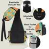 bisibuy Orange Blue Flower Sling Bag for Women Men Crossbody Sling Backpack Shoulder Bag Chest Bag Daypack for Travel Hiking Outdoor view 4