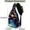 bisibuy Space Galaxy Solar System Sling Bag for Women Men Crossbody Sling Backpack Shoulder Bag Chest Bag Daypack for Travel Hiking Outdoor view 2