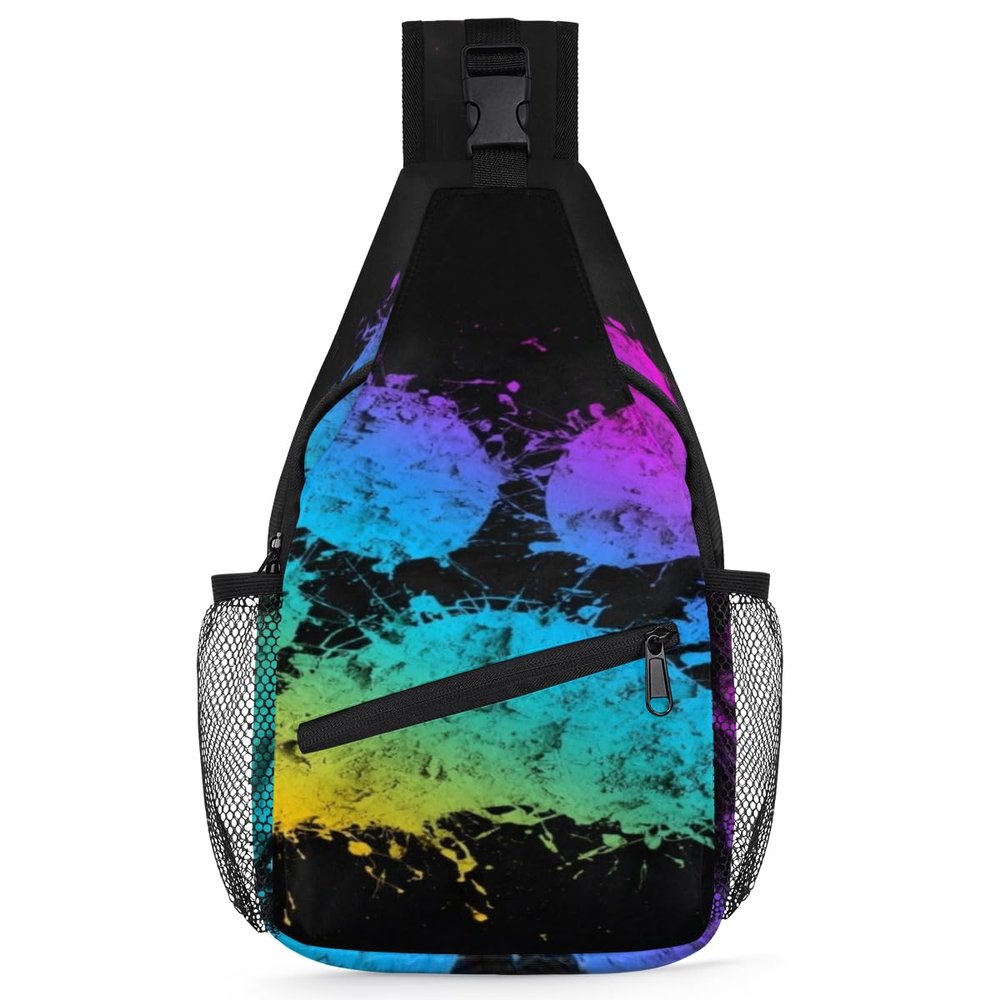 bisibuy Animal Paw Prints Sling Bag for Women Men Crossbody Sling Backpack Shoulder Bag Chest Bag Daypack for Travel Hiking Outdoor