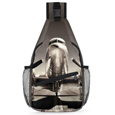 bisibuy Airplane Sling Bag for Women Men Crossbody Sling Backpack Shoulder Bag Chest Bag Daypack for Travel Hiking Outdoor