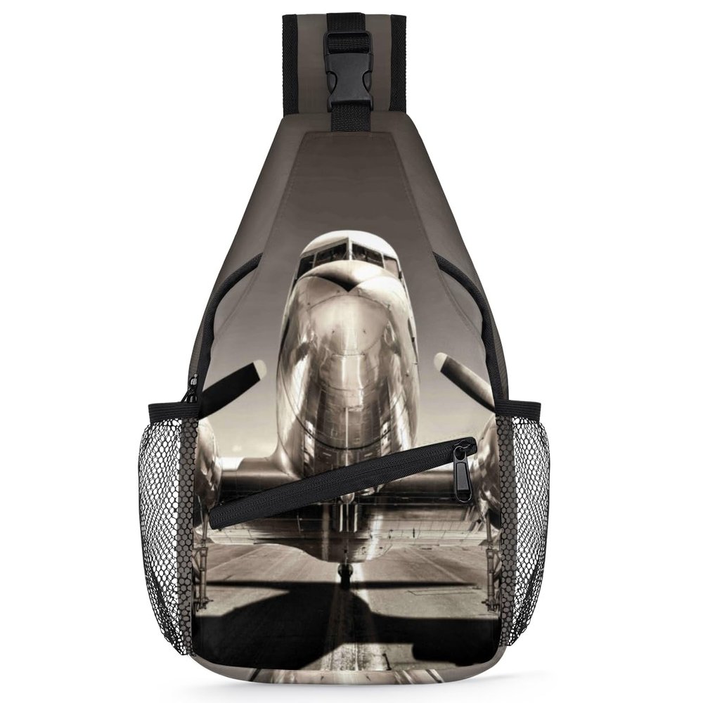 bisibuy Airplane Sling Bag for Women Men Crossbody Sling Backpack Shoulder Bag Chest Bag Daypack for Travel Hiking Outdoor