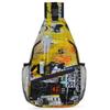 bisibuy Creative Artistic Graffiti Black Yellow Sling Bag for Women Men Crossbody Sling Backpack Shoulder Bag Chest Bag Daypack for Travel Hiking Outdoor view 1