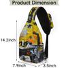 bisibuy Creative Artistic Graffiti Black Yellow Sling Bag for Women Men Crossbody Sling Backpack Shoulder Bag Chest Bag Daypack for Travel Hiking Outdoor view 2
