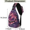 bisibuy Cool Shifted Grid Black Red Sling Bag for Women Men Crossbody Sling Backpack Shoulder Bag Chest Bag Daypack for Travel Hiking Outdoor view 2