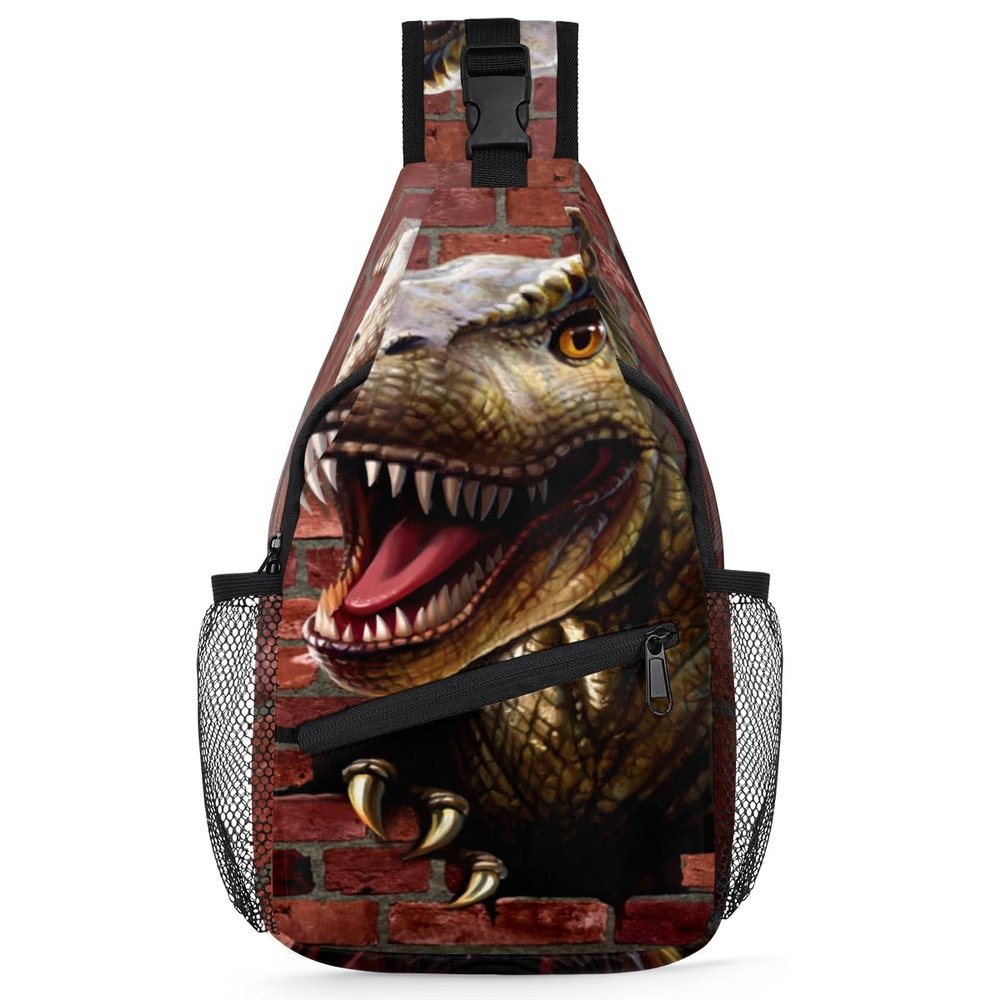 bisibuy 3d Dinosaur Sling Bag for Women Men Crossbody Sling Backpack Shoulder Bag Chest Bag Daypack for Travel Hiking Outdoor