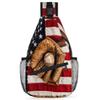 bisibuy Baseball Glove American Flag Sling Bag for Women Men Crossbody Sling Backpack Shoulder Bag Chest Bag Daypack for Travel Hiking Outdoor view 1