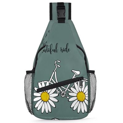 bisibuy Creativity Daisy Quotes Sling Bag for Women Men Crossbody Sling Backpack Shoulder Bag Chest Bag Daypack for Travel Hiking Outdoor