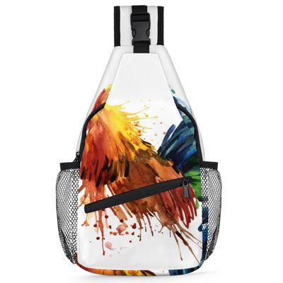 bisibuy Rooster Farm Animal Sling Bag for Women Men Crossbody Sling Backpack Shoulder Bag Chest Bag Daypack for Travel Hiking Outdoor