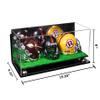 Better Display Cases Acrylic Three Mini - Miniature Football Helmets (not Full Size) Display Case with Mirror Case, Gold Risers, Turf Base and Wall Mount 19.25" x 8.25" x 8" (V47/A103) view 2
