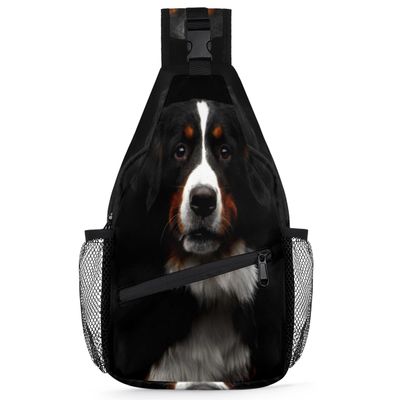 bisibuy Bernese Mountain Dog Animals Sling Bag for Women Men Crossbody Sling Backpack Shoulder Bag Chest Bag Daypack for Travel Hiking Outdoor