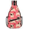 bisibuy Cute Bulldog Dog Love Heart Sling Bag for Women Men Crossbody Sling Backpack Shoulder Bag Chest Bag Daypack for Travel Hiking Outdoor view 1