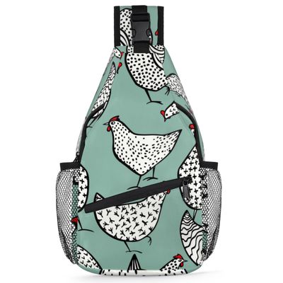 bisibuy Chicken Sling Bag for Women Men Crossbody Sling Backpack Shoulder Bag Chest Bag Daypack for Travel Hiking Outdoor