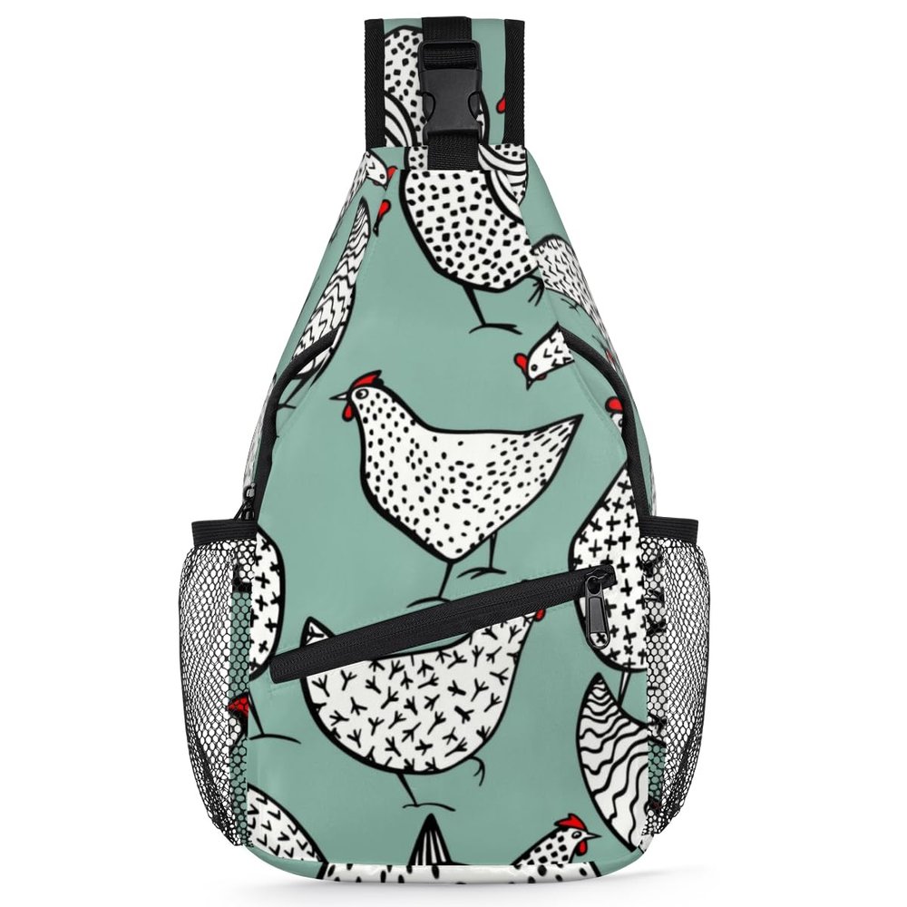 bisibuy Chicken Sling Bag for Women Men Crossbody Sling Backpack Shoulder Bag Chest Bag Daypack for Travel Hiking Outdoor
