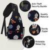 bisibuy Cartoon Space Rocket Spaceship Sling Bag for Women Men Crossbody Sling Backpack Shoulder Bag Chest Bag Daypack for Travel Hiking Outdoor view 3