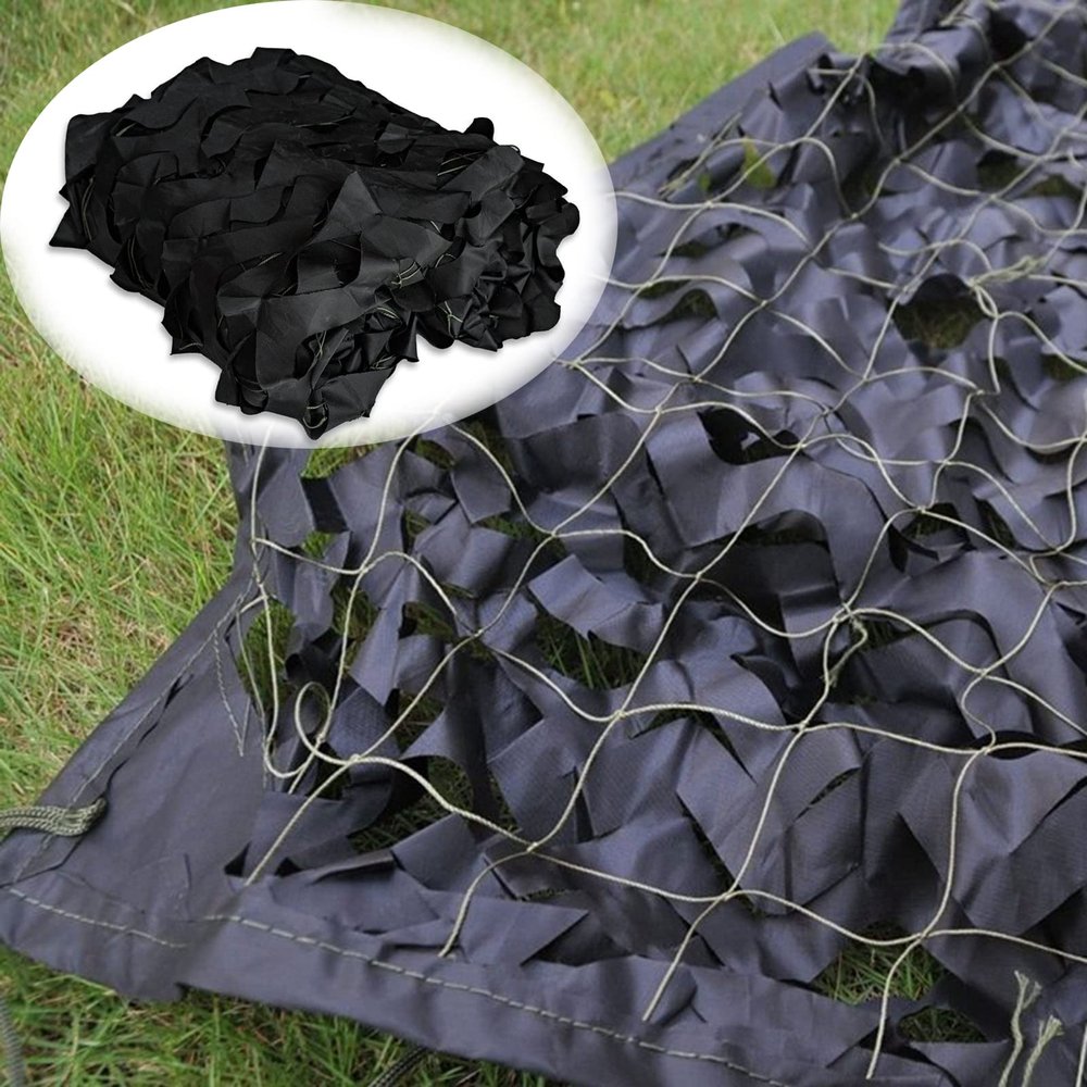 ACHZYFT Black Camouflage Net,Camouflage Netting,6x10m/7x10m/8x10m/10x10m,for Car Covers Tent Sunshade Camping Sun Shelter Blind Shooting Hunting Party Decoration Photography Background(Size:2mX6m)