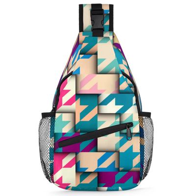 bisibuy Ceometric Sling Bag for Women Men Crossbody Sling Backpack Shoulder Bag Chest Bag Daypack for Travel Hiking Outdoor