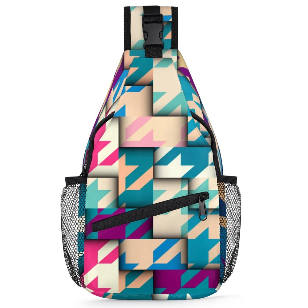 bisibuy Ceometric Sling Bag for Women Men Crossbody Sling Backpack Shoulder Bag Chest Bag Daypack for Travel Hiking Outdoor