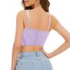 Monanoat Women's Sexy Butterfly Embroidery Corset Top Spaghetti Strap Bustier Top Back Buckle Corset Cami Rave Vest Purple M view 3