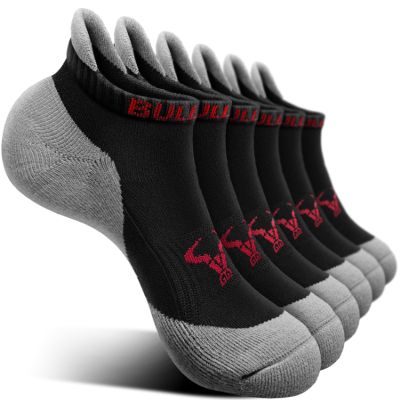 BULLIANT Mens Socks 6 Pairs-Athletic Ankle Socks Cushioned No Show For Men Running-Arch Compression Support(6Pairs,Shoes Size:Men 8-9)
