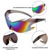 FEISEDY Futuristic Sunglasses, Fashion Alien Y2K Wrap Around for Women Men B4135 view 3