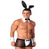 ACSUSS 3Pcs Set Mens Waiter Cosplay Suit Sexy Tuxedo G-String Thong Underwear with Bow Tie Collar Bracelets Black B Large view 2