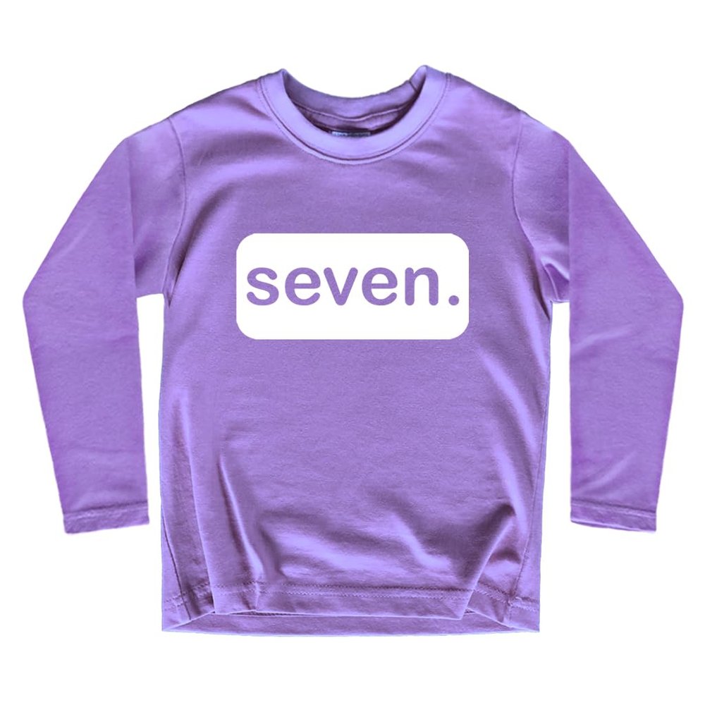 7th Birthday Girl Shirt 7 Years Old Seven Outfit Seventh Tshirt Gift Girls top 7 (as1, Age, 7_Years, Purple - Long Sleeve)