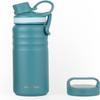 GrandTies 2 Lids Sports Stainless Steel Water Bottles  Wide Mouth Vacuum Insulated Reusable Leak Proof BPA-Free Travel Metal Canteen, Thermal Bottles for Men Women Gym (Atlantis Blue, 24 oz) view 1