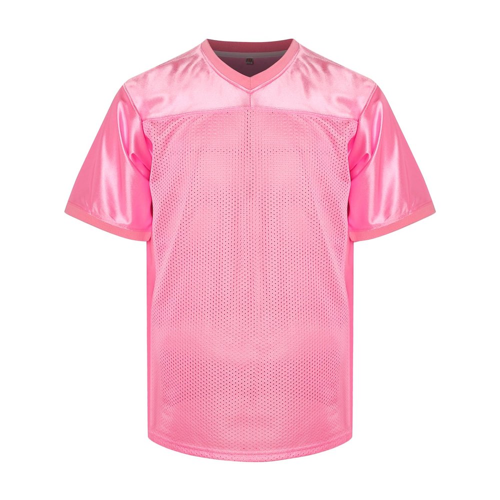 MESOSPERO Men's Football Jersey Blank Football Practice Jersey for Athletic Training and Daily Leisure (Pink, L)