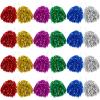 60 Pcs Cheerleading Pom Poms Bulk Colorful Blue Purple Cheerleader Pom Poms Sets Metallic Foil Fun Spirited Cheer Pompoms with Plastic Handles for Kids Adults Sports Match Cheering (Multicolor) view 1