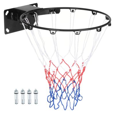 PATIKIL 18" Basketball Rim Replacement with Strong Spring Backboard Mounted Standard Basketball Hoop Replacement for Indoor and Outdoor (Solid Steel) - Black