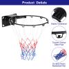 PATIKIL 18" Basketball Rim Replacement with Strong Spring Backboard Mounted Standard Basketball Hoop Replacement for Indoor and Outdoor (Solid Steel) - Black view 3