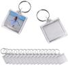 25PCS Clear Acrylic Blank Photo Picture Frame Keyring Square Photo Snap-In Keychain Blank Square Picture Frame Keyring Insert Personalized Keychain for Office School or Home view 1
