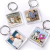 25PCS Clear Acrylic Blank Photo Picture Frame Keyring Square Photo Snap-In Keychain Blank Square Picture Frame Keyring Insert Personalized Keychain for Office School or Home view 4