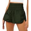 JEsilunmaMY Womens Quick Drying Elastic Athletic Shorts High Waist Side Slit Workout Running Shorts Loose Casual Gym Shorts (Dark Green,XX-Large) view 2