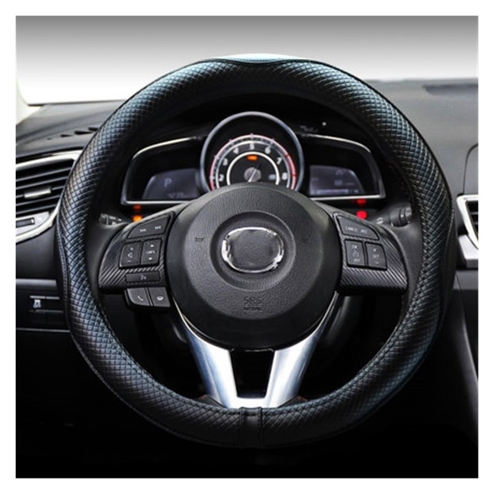 FUERU Car Steering Wheel Cover Set Universal Car Steering Wheel Cover Genuine Leather Breathable Sweat-Absorbing Delicate Car Interior (Color : 1#)