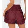 JEsilunmaMY Womens Quick Drying Elastic Athletic Shorts High Waist Side Slit Workout Running Shorts Loose Casual Gym Shorts (Wine Red,Large) view 3